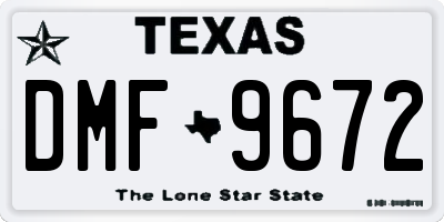 TX license plate DMF9672