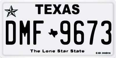 TX license plate DMF9673
