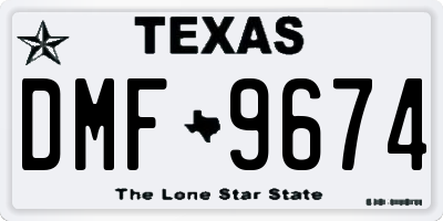 TX license plate DMF9674