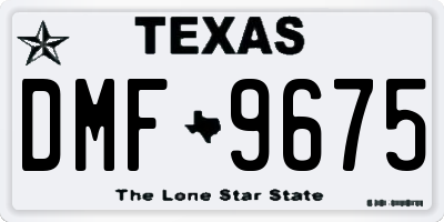 TX license plate DMF9675