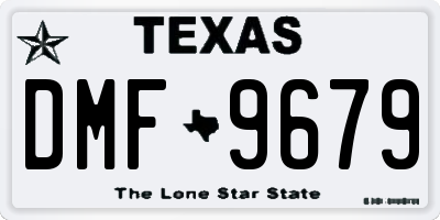 TX license plate DMF9679