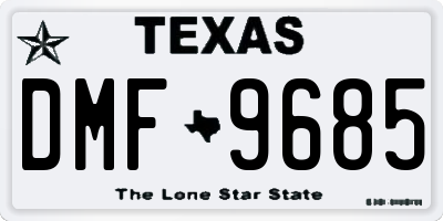 TX license plate DMF9685