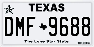 TX license plate DMF9688