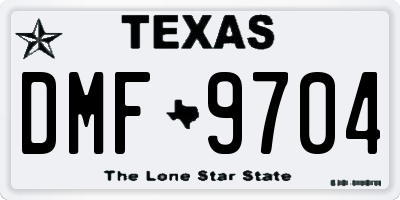 TX license plate DMF9704