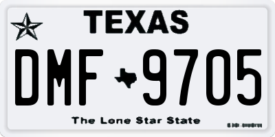 TX license plate DMF9705
