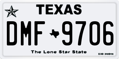 TX license plate DMF9706