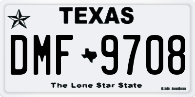 TX license plate DMF9708