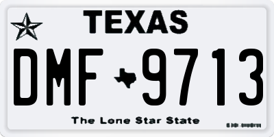 TX license plate DMF9713