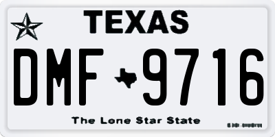 TX license plate DMF9716