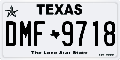 TX license plate DMF9718