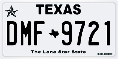 TX license plate DMF9721