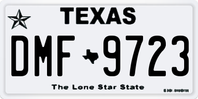 TX license plate DMF9723