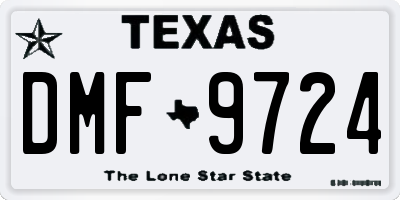TX license plate DMF9724