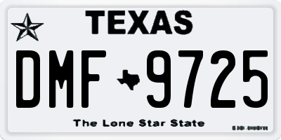 TX license plate DMF9725