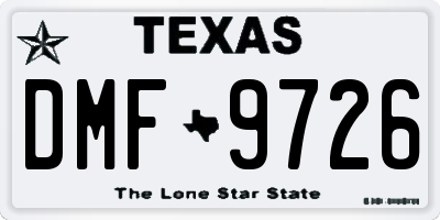 TX license plate DMF9726