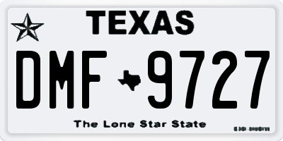 TX license plate DMF9727