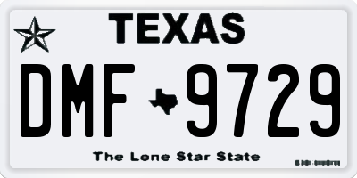 TX license plate DMF9729
