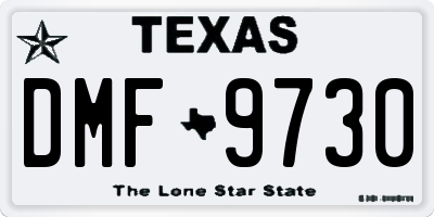 TX license plate DMF9730