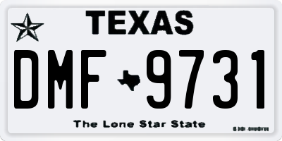 TX license plate DMF9731