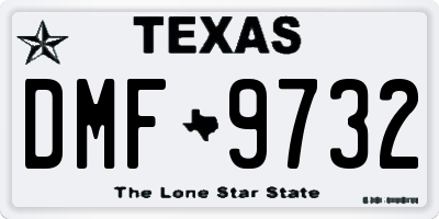 TX license plate DMF9732