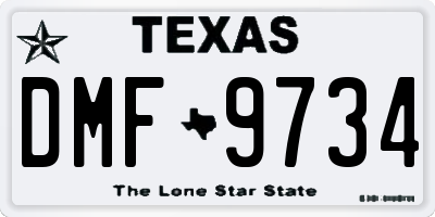 TX license plate DMF9734