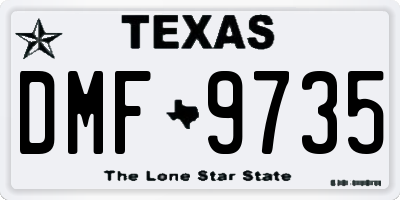 TX license plate DMF9735