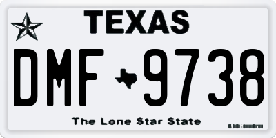 TX license plate DMF9738
