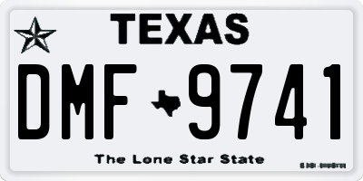 TX license plate DMF9741