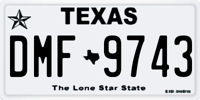 TX license plate DMF9743