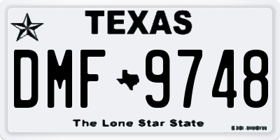 TX license plate DMF9748