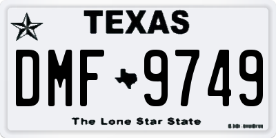 TX license plate DMF9749