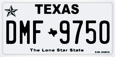 TX license plate DMF9750