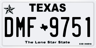 TX license plate DMF9751