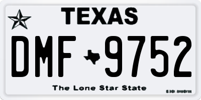 TX license plate DMF9752