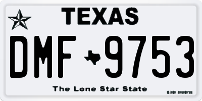 TX license plate DMF9753