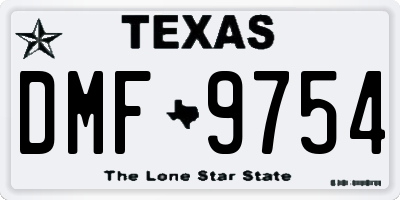 TX license plate DMF9754