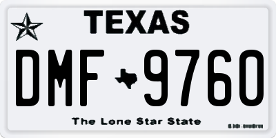 TX license plate DMF9760