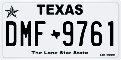 TX license plate DMF9761