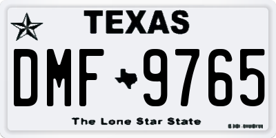 TX license plate DMF9765