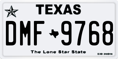 TX license plate DMF9768