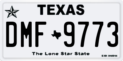 TX license plate DMF9773