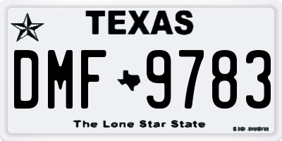 TX license plate DMF9783