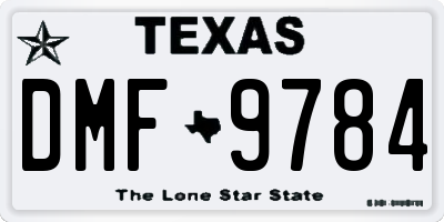 TX license plate DMF9784