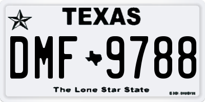TX license plate DMF9788