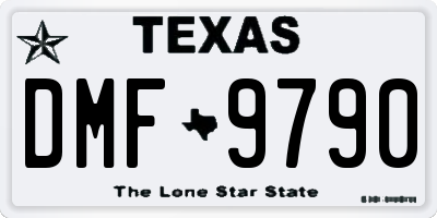 TX license plate DMF9790