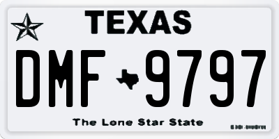 TX license plate DMF9797