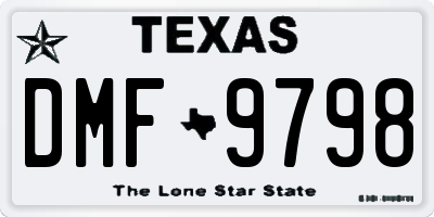 TX license plate DMF9798