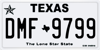 TX license plate DMF9799