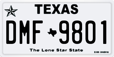 TX license plate DMF9801