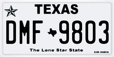 TX license plate DMF9803